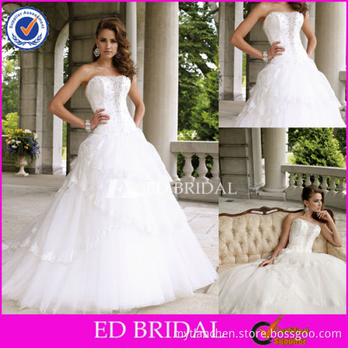XL106 2013 New Style Beaded Lace Applique Puffy Skirt Ball Gown Red And White Wedding Dresses